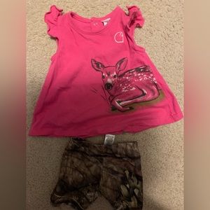 Carhartt top and shorts. Size 0-3 months